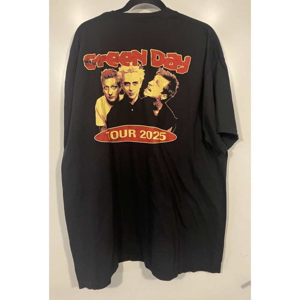 Green Day 2025 Tour T Shirt Comfort Colors Tag Black Sz 2XL